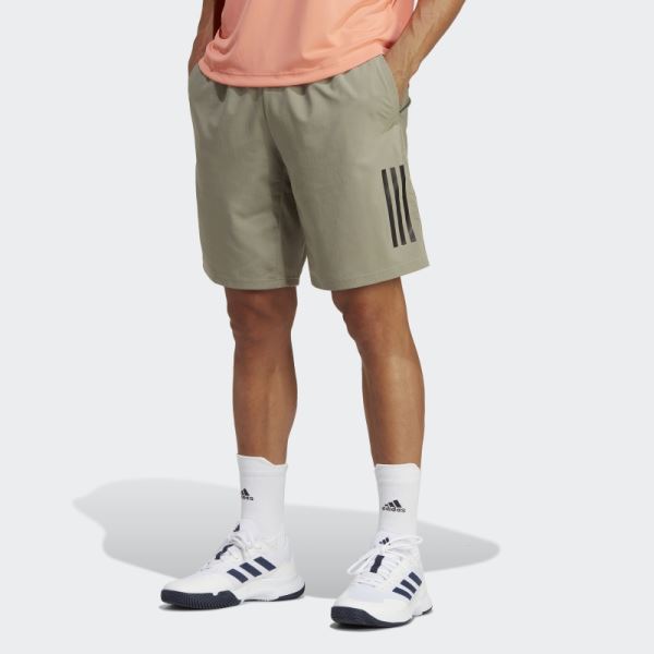 Club 3-Stripes Tennis Shorts Silver Pebble Adidas