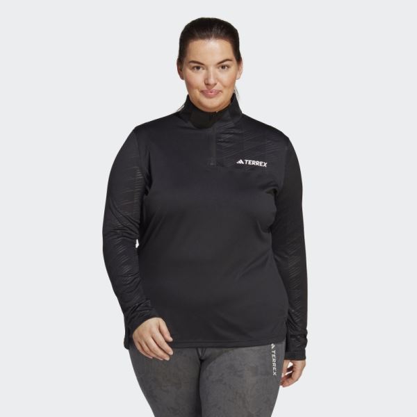 Adidas Terrex Multi Half-Zip Long-Sleeve Top (Plus Size) Black