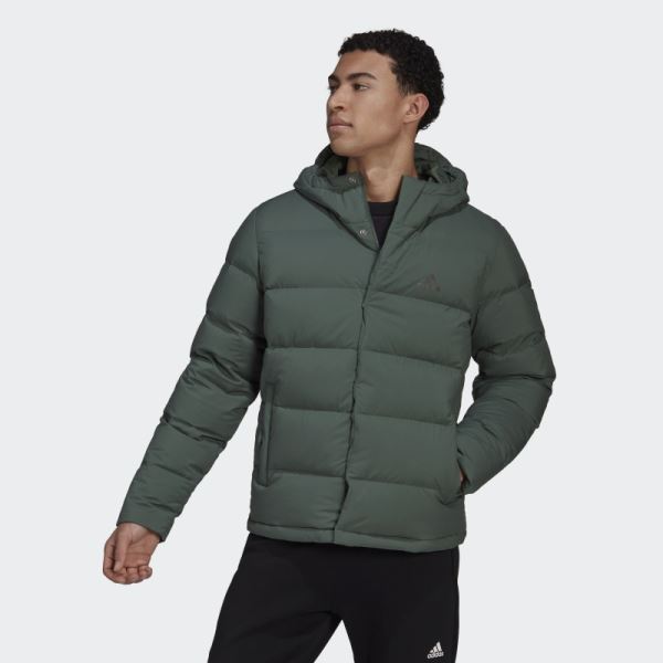 Adidas Green Oxide Helionic Hooded Down Jacket