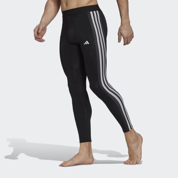 Adidas Techfit 3-Stripes Training Long Tights Black