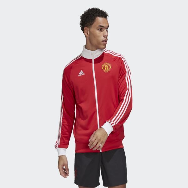 Adidas Real Red Manchester United 3-Stripes Track Top