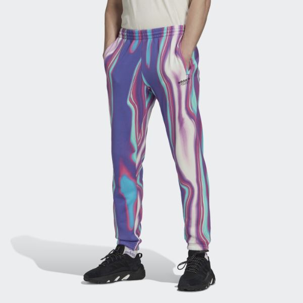 Adidas Hyperreal Allover Print Sweat Pants Purple Rush