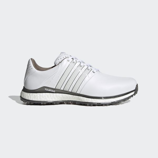 Adidas White TOUR360 XT-SL 2.0 Spikeless Golf Shoes