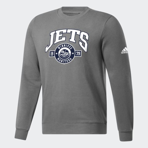 Adidas Grey Jets Fleece Crew Sweatshirt