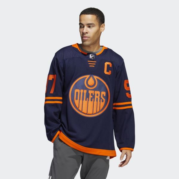 Adidas Navy 09 Ccm-Sld Oilers McDavid Third Authentic Jersey