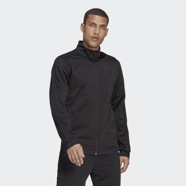 Black Essentials Warm-Up 3-Stripes Track Jacket Adidas