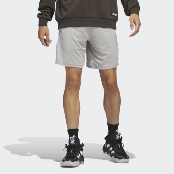 Adidas Legends 3-Stripes Basketball Shorts Metal Grey