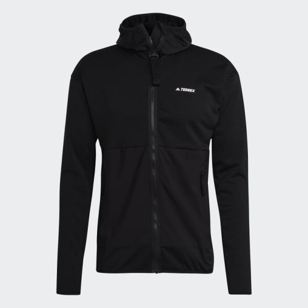 TERREX Tech Fleece Light Hooded Hiking Jacket Black Adidas