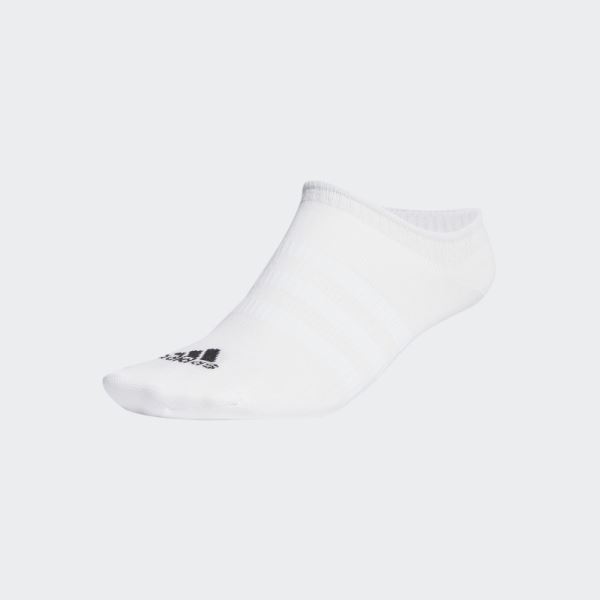 Thin and Light No-Show Socks 3 Pairs White Adidas