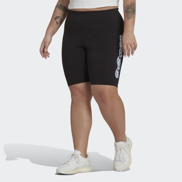 Black Biker Shorts (Plus Size) Adidas