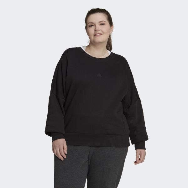 Adidas Black ALL SZN Fleece Sweatshirt (Plus Size)