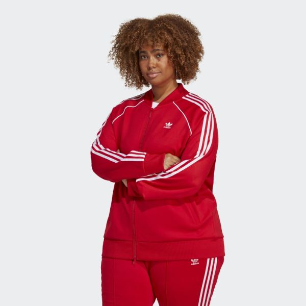 Adicolor Classics SST Track Jacket (Plus Size) Scarlet Adidas