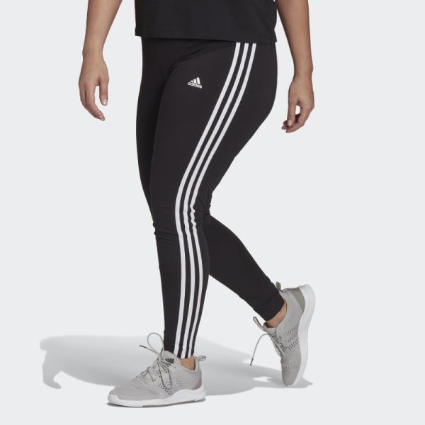 Adidas Essentials 3-Stripes Leggings (Plus Size) White