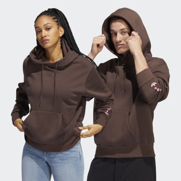 Adidas Brown Shmoofoil Painted Hoodie (Gender Neutral)