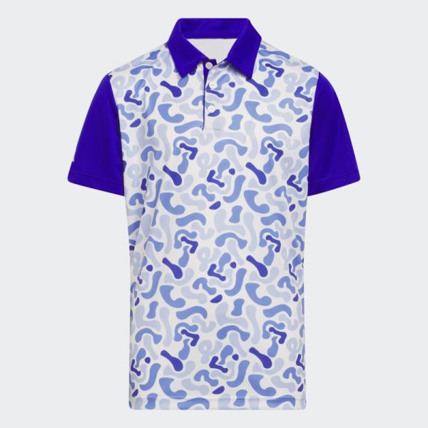 Camo-Printed Polo Shirt Adidas Blue