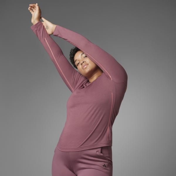 Adidas Authentic Balance Yoga Long Sleeve Tee Burgundy