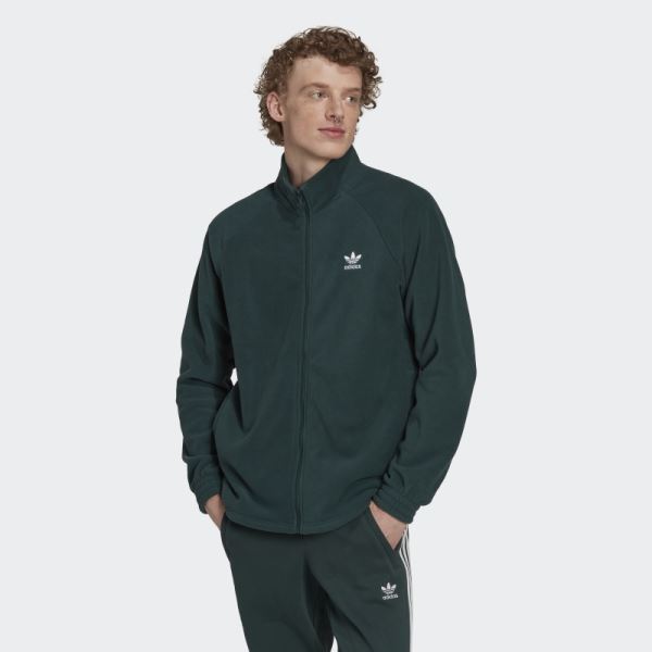 Mineral Green Adidas Adicolor Classics Trefoil Teddy Fleece Jacket