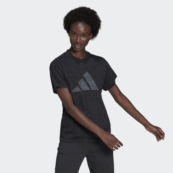 Black Melange Adidas Future Icons Winners 3.0 Tee