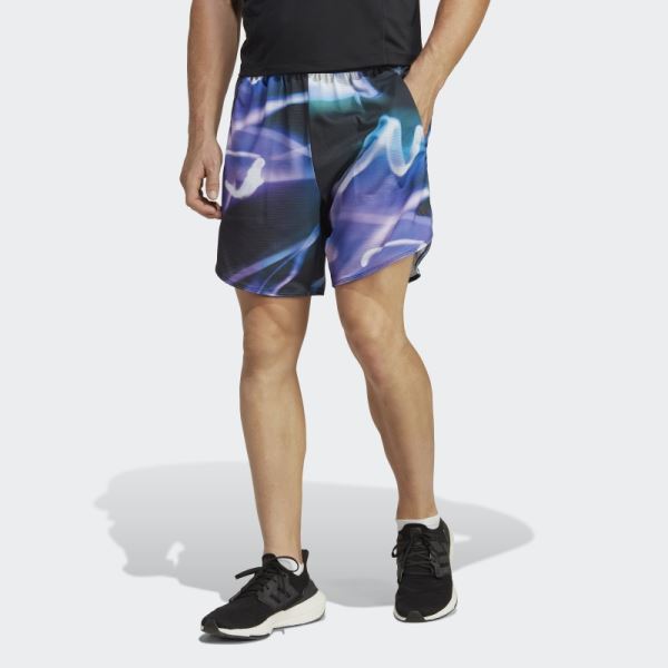 Violet Designed for Training HEAT.RDY HIIT Allover Print Training Shorts Adidas
