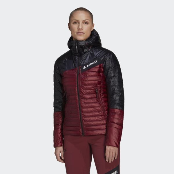 Red Techrock Year-Round Down Hooded Jacket Adidas