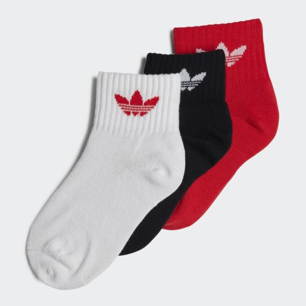 White Adidas Mid-Ankle Socks 3 Pairs