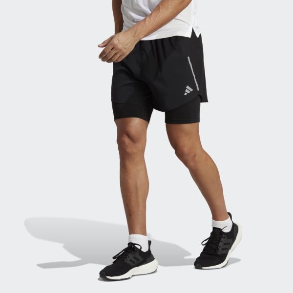 Adidas Black Designed for Running 2-in-1 Shorts
