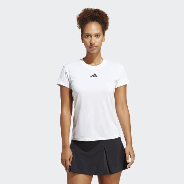 White Adidas Tennis FreeLift T-Shirt