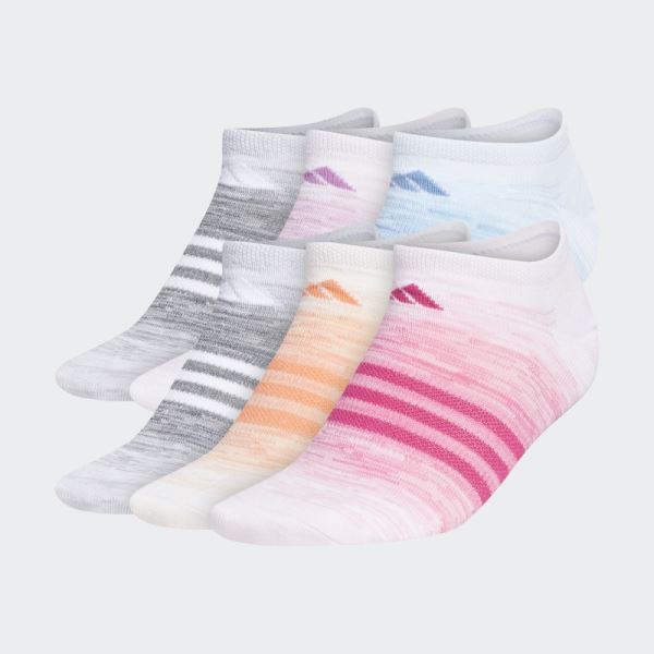 Pink Adidas Superlite Ombré No-Show Socks 6 Pairs