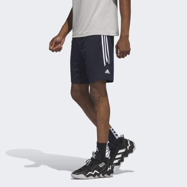 Adidas Legends 3-Stripes Basketball Shorts Hot Ink