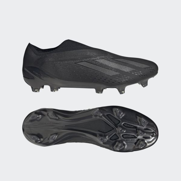 Black Adidas X Speedportal+ Firm Ground Soccer Cleats