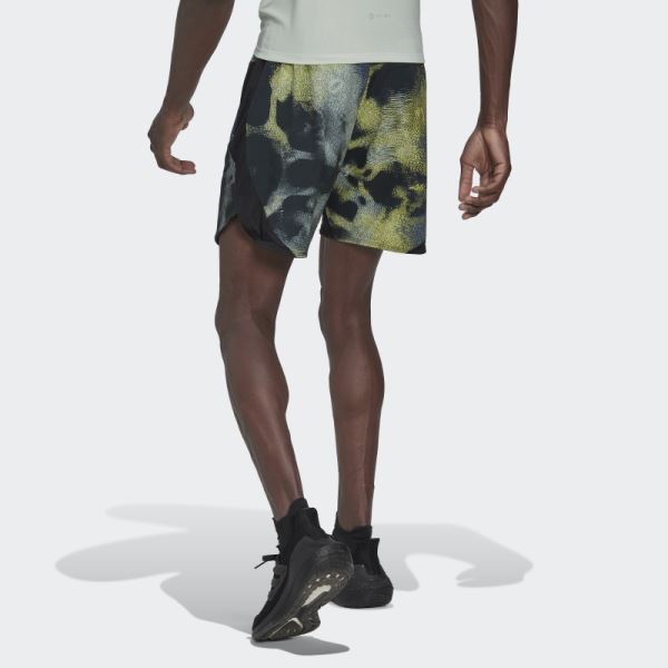 Adidas D4T HIIT Allover Print Training Shorts Yellow Fashion