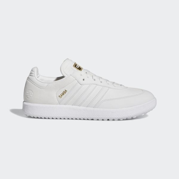 Adidas White Special Edition Samba Spikeless Golf Shoes