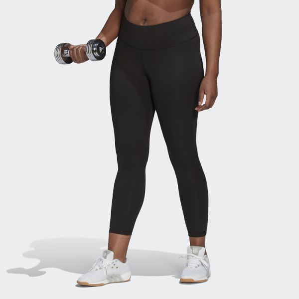 Adidas Black Optime Training Leggings (Plus Size)