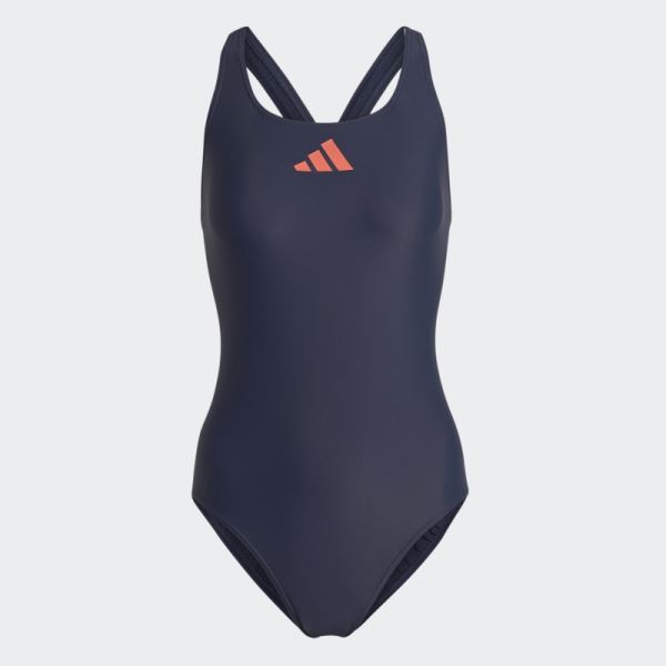 Adidas 3 Bar Logo Swimsuit Navy
