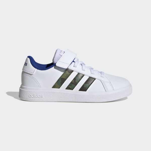 Adidas Grand Court Lifestyle Court Elastic Lace and Top Strap Shoes Green Oxide