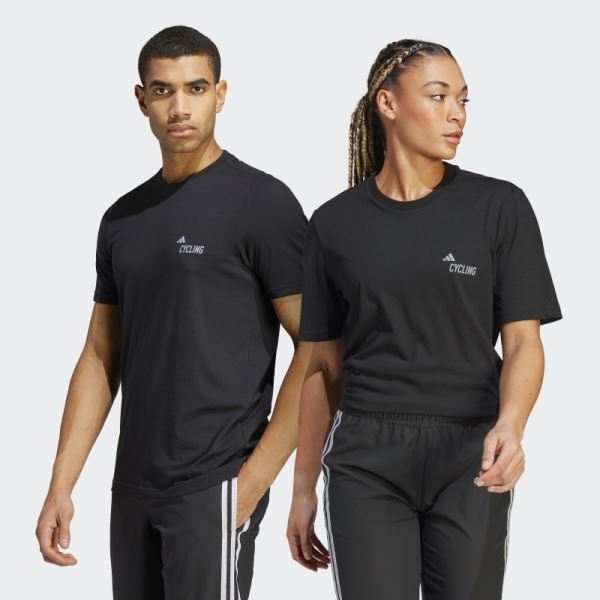 Cycling Graphic T-Shirt (Gender Neutral) Black Adidas