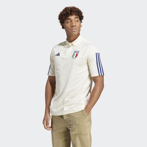 Italy Tiro 23 Cotton Polo Shirt Adidas White