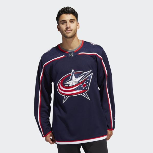 Adidas Blue Jackets Home Authentic Jersey Navy 09 Ccm-Sld