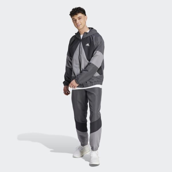 Adidas Colorblock Tracksuit Grey