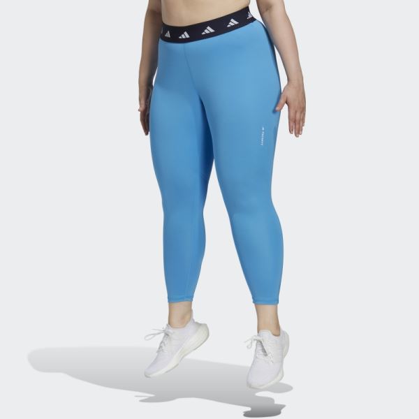 Adidas Techfit 7/8 Leggings (Plus Size) Blue