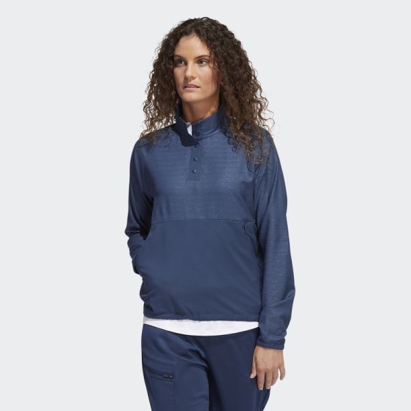Embossed 1/4-Snap Pullover Adidas Navy