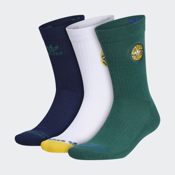 Spiral Crew Socks 3 Pairs Adidas Green