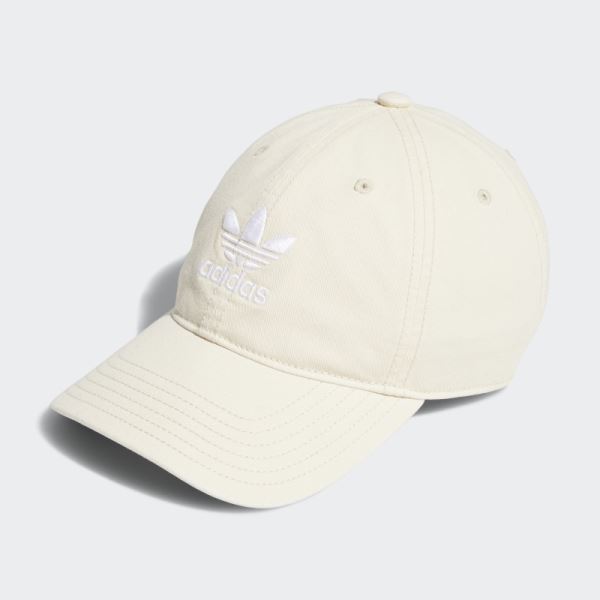 White Relaxed Strap-Back Hat Adidas
