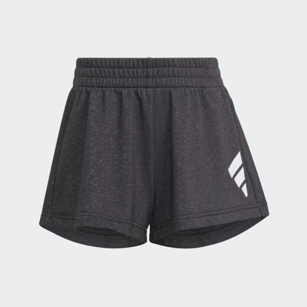 Black Future Icons 3-Stripes Loose Cotton Shorts Adidas
