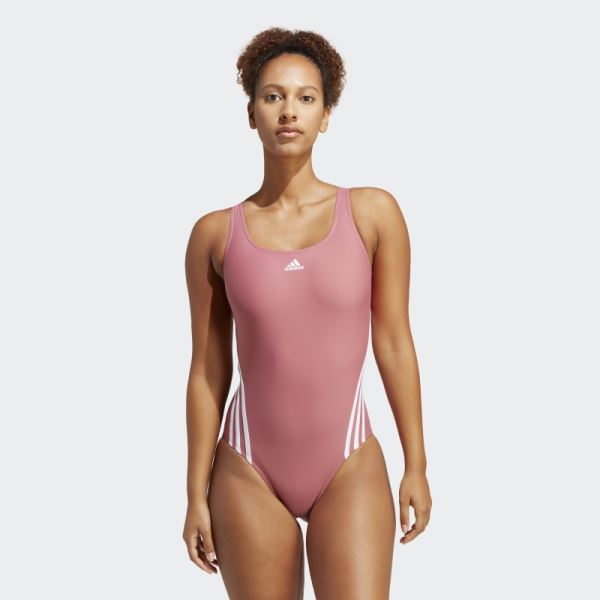 Pink Adidas 3-Stripes Swimsuit Fashion