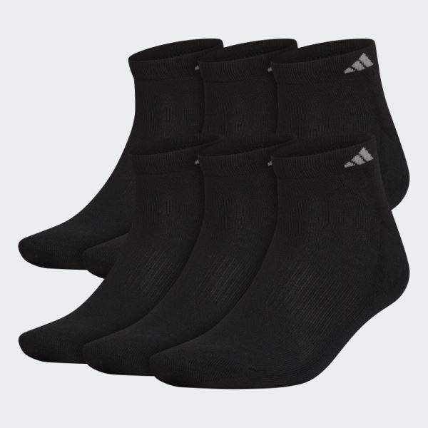 Athletic Cushioned Low-Cut Socks 6 Pairs XL Black Adidas