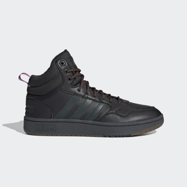 Black Hoops 3.0 Mid Lifestyle Basketball Classic Fur Lining Winterized Shoes Adidas