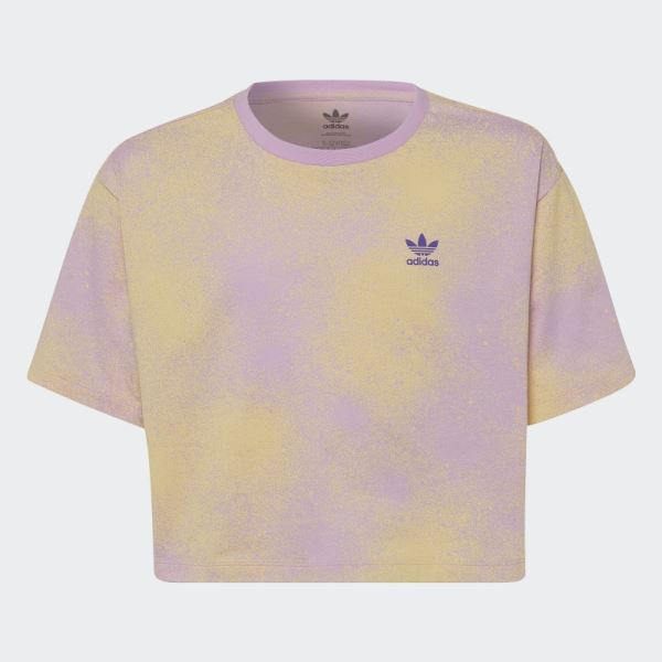 Lilac Graphic Print Cropped Tee Adidas