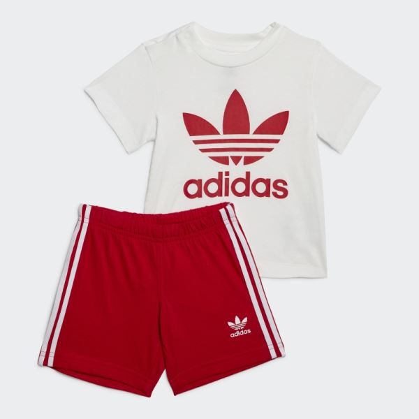 Adidas Trefoil Shorts Tee Set Scarlet