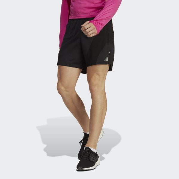Black Adidas Run Icons 3 Bar Logo Shorts